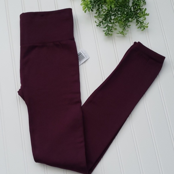 one 5 one Pants - Plum Purple Fleece Lined Leggings size S/M